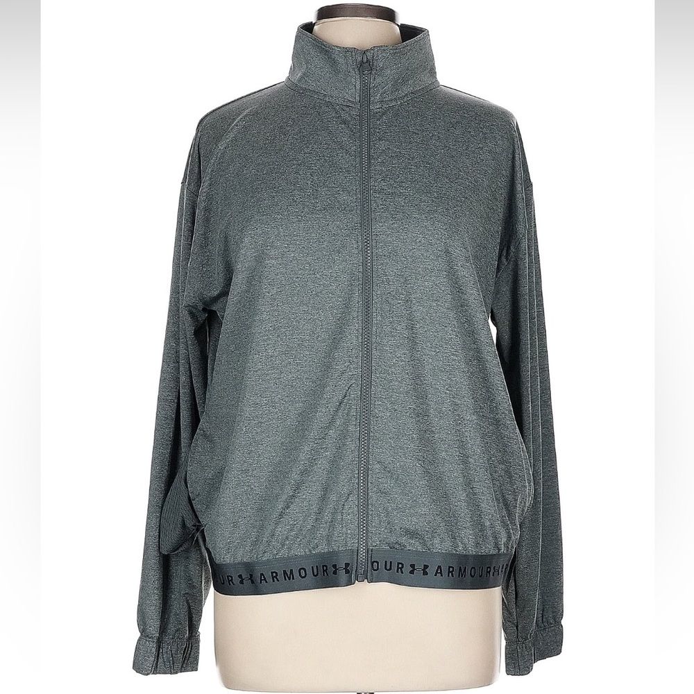 Women’s Large Under Armour Gray Full-Zip Jacket NWT